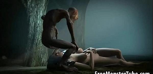  Foxy 3D babe gets fucked in the woods by Gollum